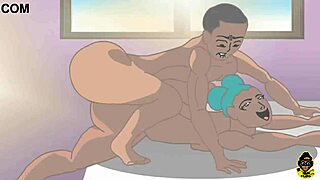 Anime couple in doggy style pose