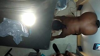 Hairy Petite Ebony Pussy Meets BBW Squirting in Lesbian Play