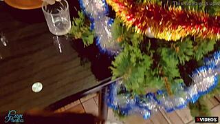 Step Sister Offers Pussy After Christmas Dinner 2021