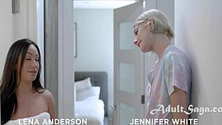 Early morning cold showers turn into steamy moments with my stepmom's girlfriend