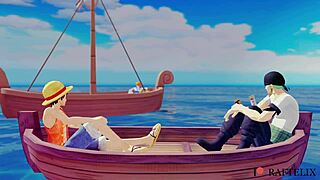 Hell yeah! One Piece 3D sex parody with Nami in wild gangbang action!