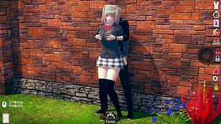 【性格ポジティブで明るい】 ai〇女プレイエロ動画 金髪爆乳jk編 エッチあり リアル3dcgエロゲーム【ヘンタイゲーム】
