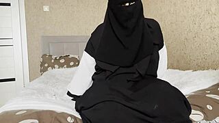 Arab Stepmom’s Natural Tits in Solo Massage Session