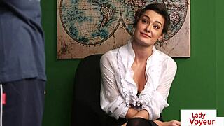 Ever seen a stockinged British teacher watch her sub jerk off in class?