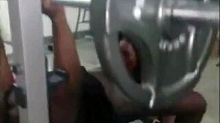 Black Midget Bodybuilder Gives Blowjob During Bench Press