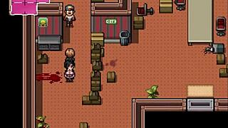 receiving a double spanish from two busty milfs in hentai zombies retreat part 12!