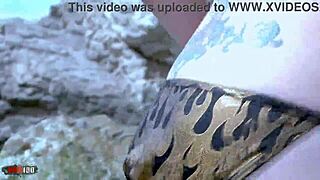 mature slut with small tits does a steamy striptease outdoors