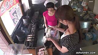 toy banging the asian shop keeper right in broad daylight