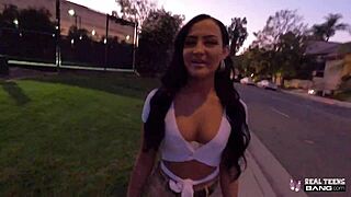 I interviewed this real 18 year old teen with a bubble butt for her first porn shoot, she rode cowgirl and bent over