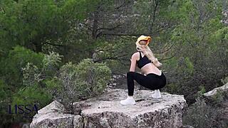 Yoga in the great outdoors with a handsome stranger for a steamy scene