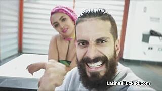 unique latina amateur gets fucked hard during her first casting, showing off her big ass and curves