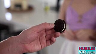 Stepsisters Lulu Chu and Molly Little swap cum in threesome blowjob and riding.