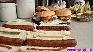 Poor old Grandpa Tommy Gunn’s swollen cock needs help! Thankfully, Mae Milano steps in for relief.