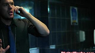 Blonde MILF with big tits gets her throat slammed in roleplay.