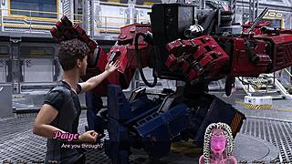 stranded in space flirting with a half robot girl in this anime adventure