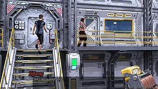 stranded in space flirting with a half robot girl in this anime adventure