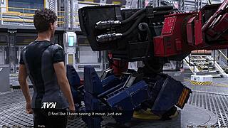 stranded in space flirting with a half robot girl in this anime adventure