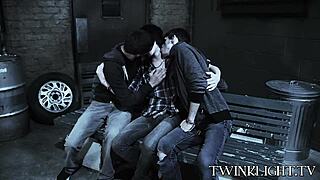 three young gays makin' out before hardcore anal 😏