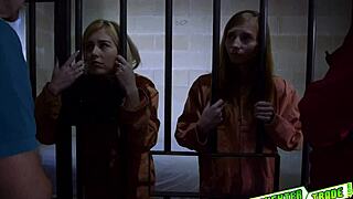 Besties get their coochies slammed from all angles behind bars.
