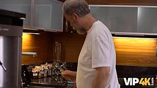 Vip4k babe gets wet pussy nailed by geezer early morning