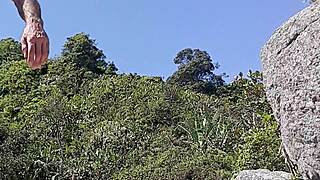 Horny men have real sex on famous beach rocks