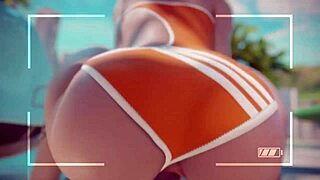 overwatch tracer rides cock on public beach