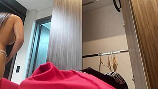 hidden camera spies on latina stepsister in tight leggings