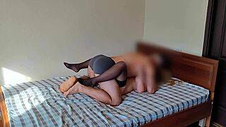 Sporty guy slams cute busty brunette hard, pushing her to luxury orgasm