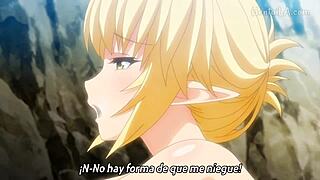 Linda the blonde girl relaxes on the beach in hentai