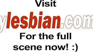 Blonde Babe Licks Shaved Pussy On Sofa In Lesbian Oral