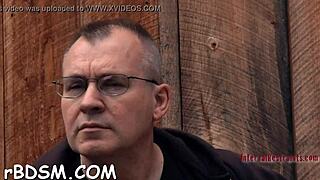 Gorgeous blonde honey in heels orgasms from fingering her cooter outdoors