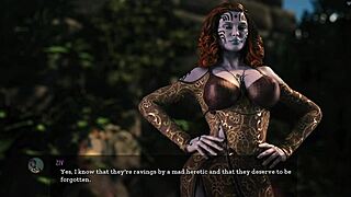 i can't believe this busty alien with a huge cock wants me to lick and pound her in 3d hentai