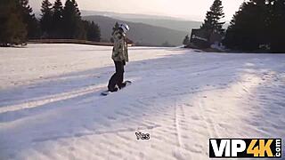 Vip4k features European wife in ski resort cuckold pickup fucking