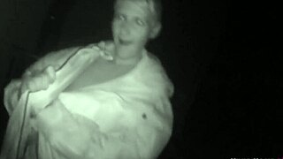 horny teen, why jerk off outside in the snowy night?