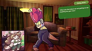 two chicks dive into furry strip poker game fun