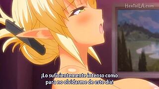 Linda the blonde girl relaxes on the beach in hentai