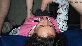 Mature Latina MILF sucks cock and rims son's friend hard.