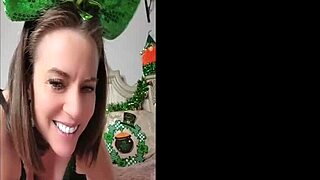 Milf masturbates in lingerie on St. Patrick's Day 2024