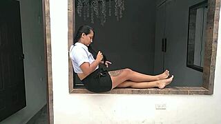 lesbian lovers distract at motel, licking pussies to orgasm