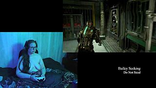 Watch this naked brunette bbw play deadspace with big natural tits bouncing.