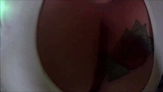 Wife performs oral and displays large breasts