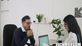 Fighting for a promotion. Amanda Rabbit and Mike Zander engage in intense reality sex.