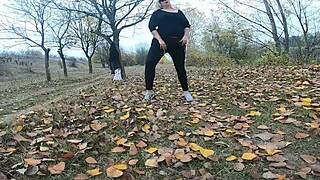 Hot Big Tits Outdoor Massage In Parc With Fat Wet Milf