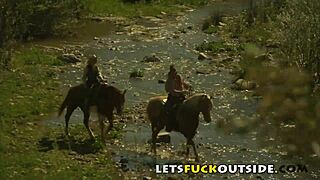 Let’s Fuck Outside! Cute Brunette with Big Boobs Goes Wild in Public