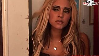 Blonde Babe Enjoys Double Cumshot Passionately