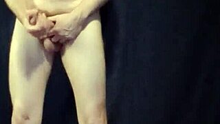 Single player gay full-nude masturbation scene with cum