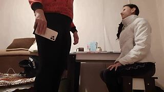 She traded cunnilingus for an iPhone with lesbian illusion girls