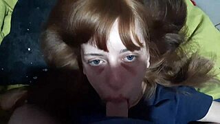 Teen sucks stepbrother's big cock