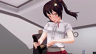 Sister teases anal while edging handjob!