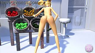 3DGSpot - Busty Blonde Bimbo in 3D Animation Fucks All Holes with Toys